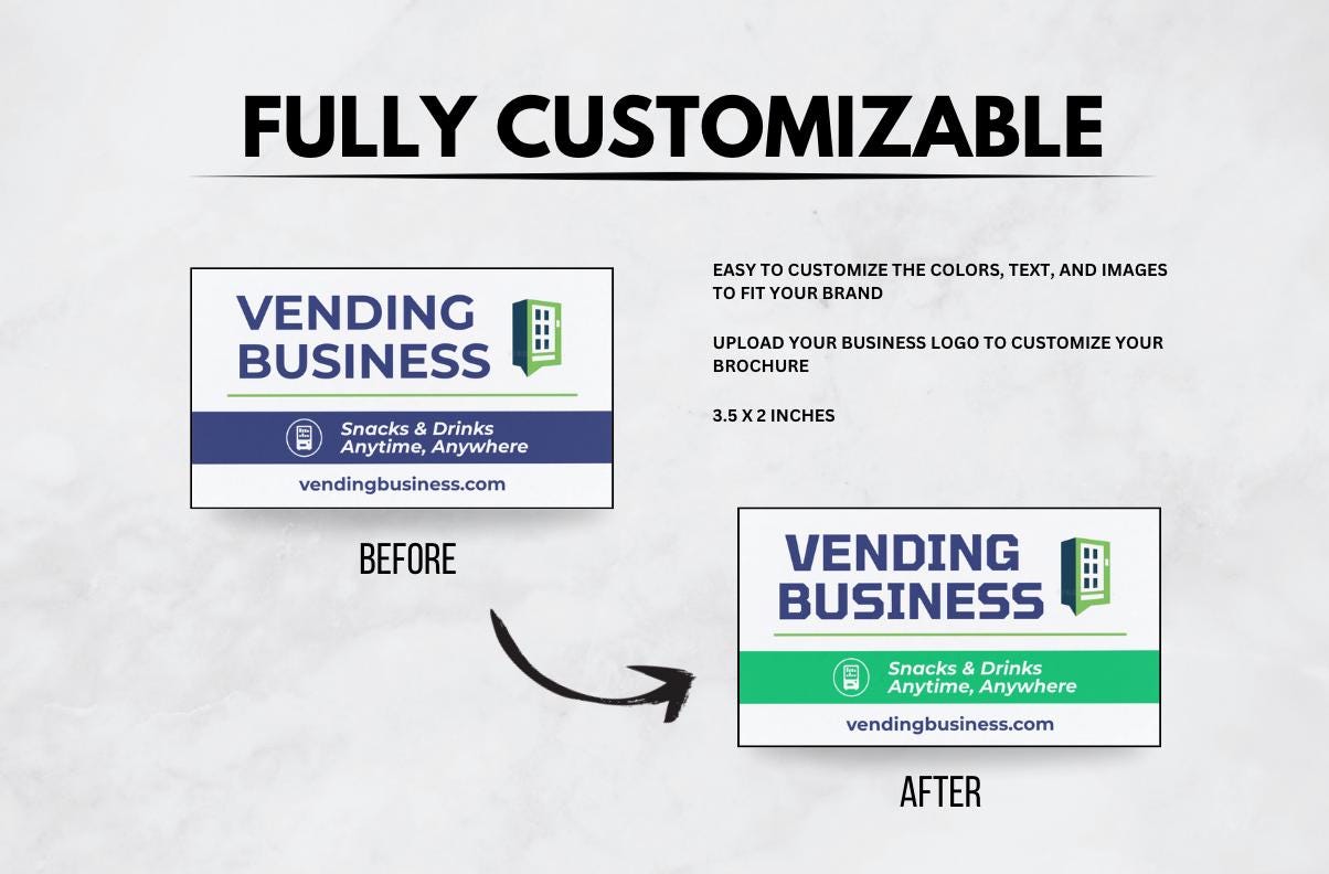 Custom Vending Machine Business Card Template | Modern Editable Canva Template for Vendors (Digital Download)