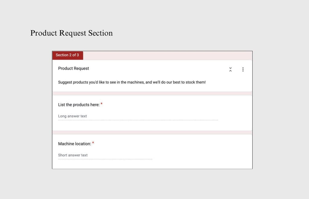 Editable Vending Machine Google Form: Product Request & Service Inquiry (Digital Download)
