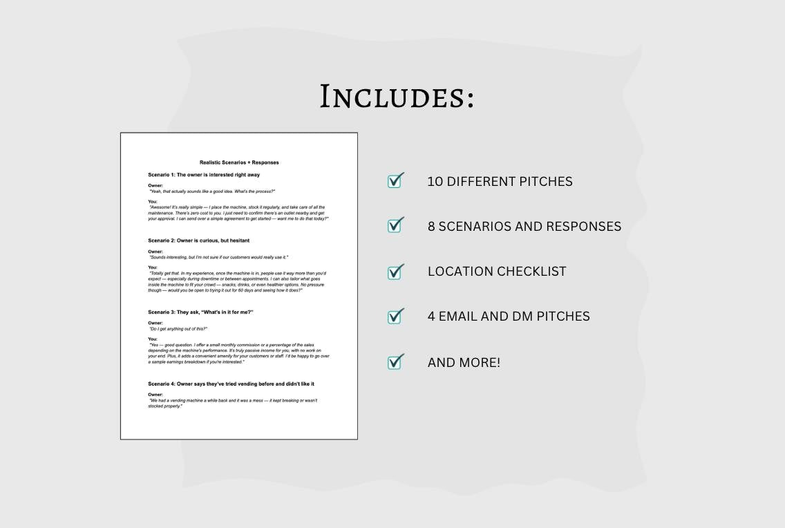 Vending Machine Pitch Kit: Sales Scripts & Email Templates (PDF)
