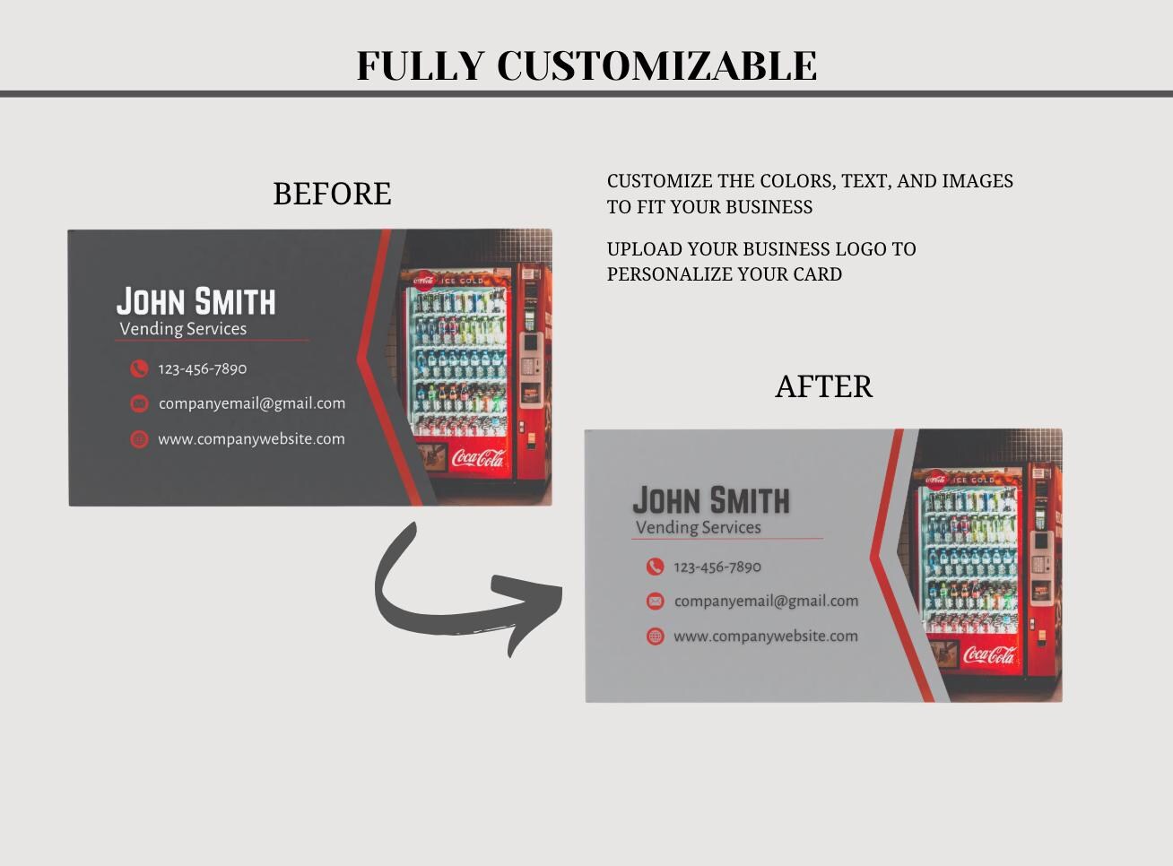 Vending Machine Business Card Template: Customizable Canva Design (Digital Download)