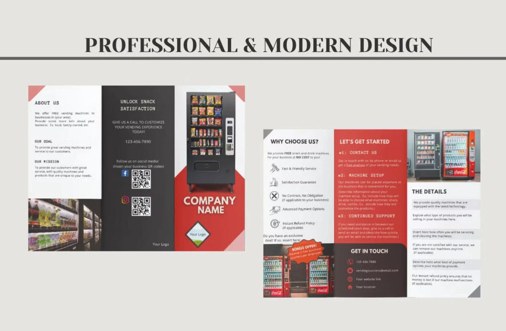 Vending Machine Business Bundle: Brochure, Catalog, Pitch Script (Digital Download)