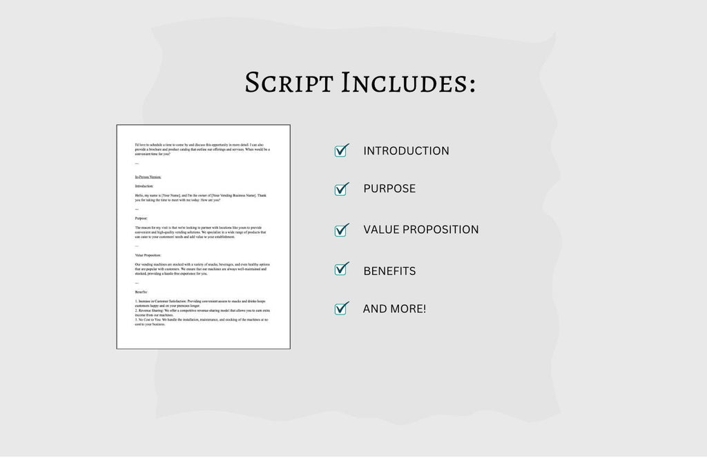 Vending Machine Business Pitch Script: Editable Template (Google Doc)