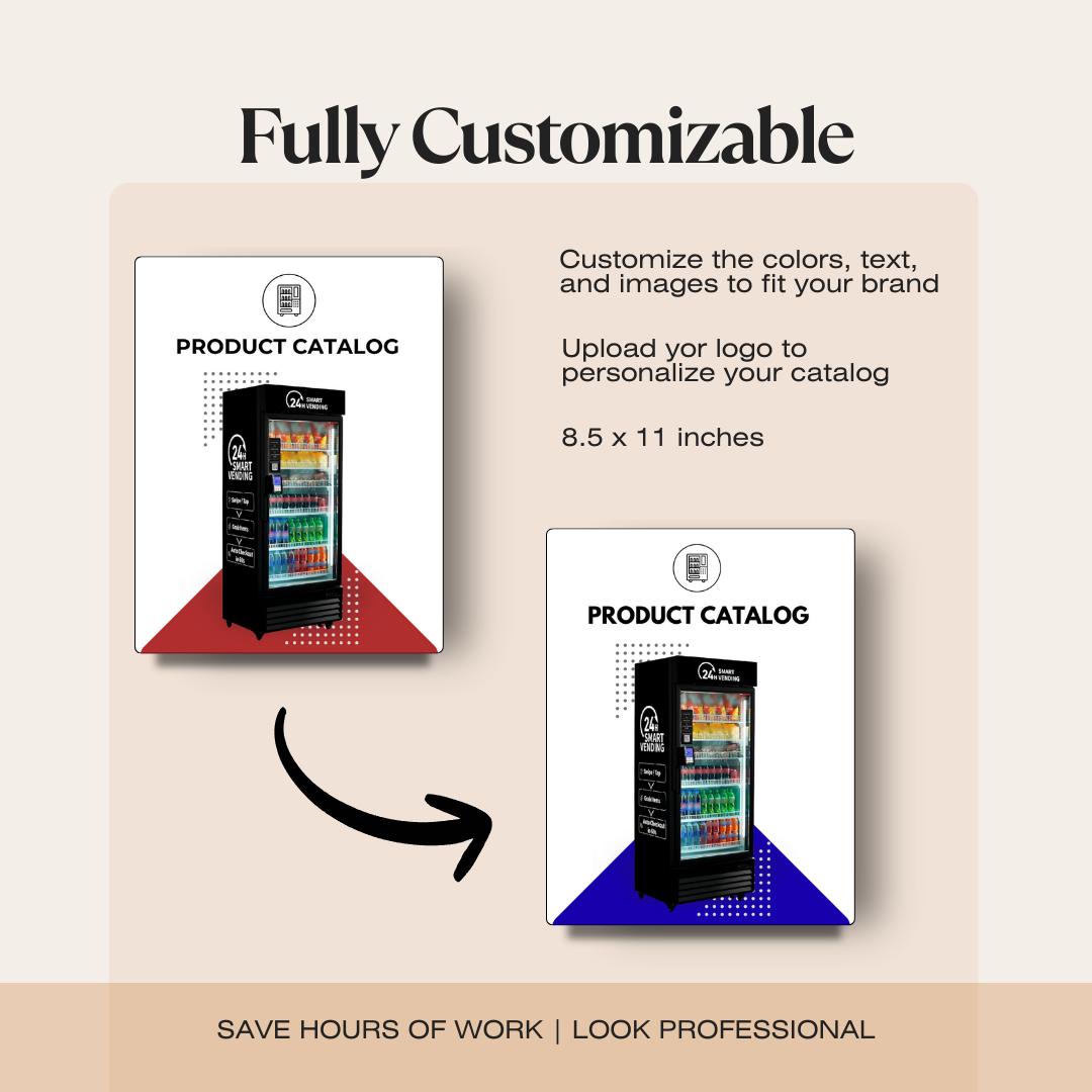 Vending Machine Product Catalog Template | Editable Canva Design (Digital Download)