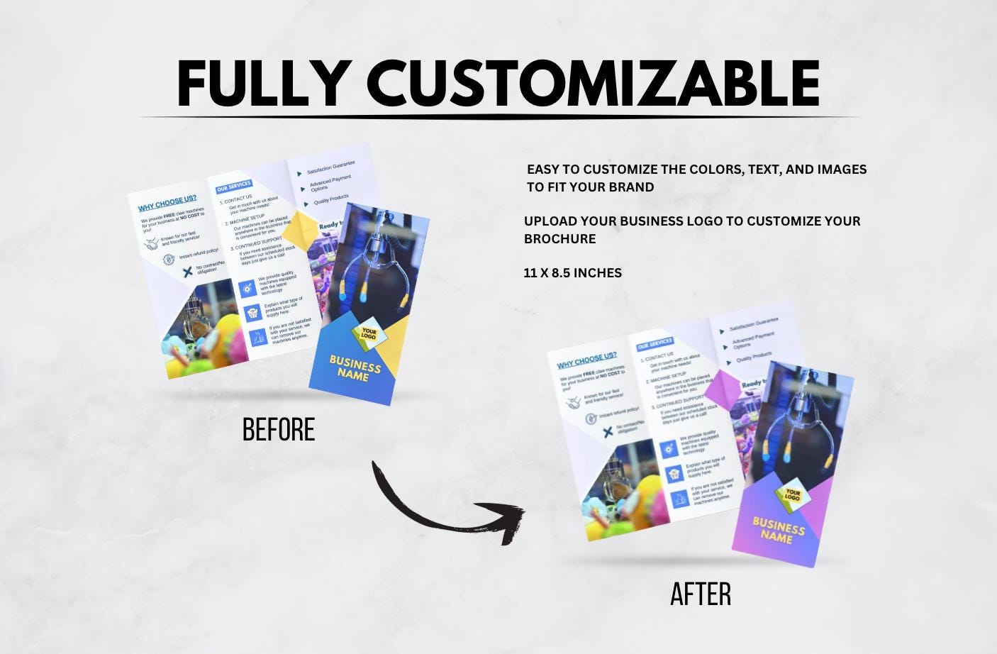 Claw Machine Business Brochure Template: Customizable Canva Design (PDF Download)
