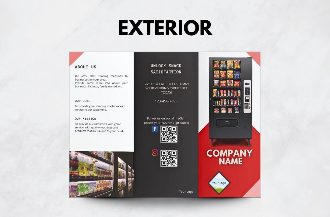 Vending Machine Business Brochure Template: Customizable Canva Flyer (Digital Download)