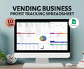 Vending Machine Business Spreadsheet: Profit Tracker, Sales Log (Google Sheets)