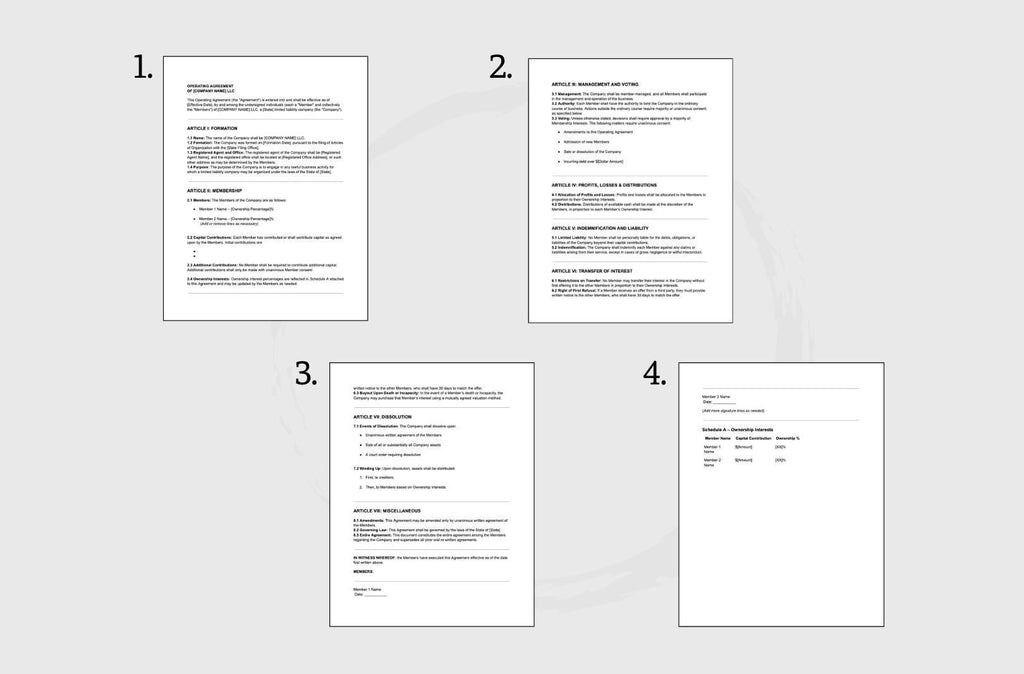 Multi-Member LLC Operating Agreement Template: Customizable Legal Contract (PDF)