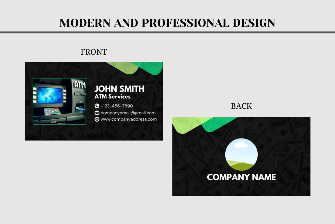 Editable ATM Business Card Template: Canva Design (Digital Download)