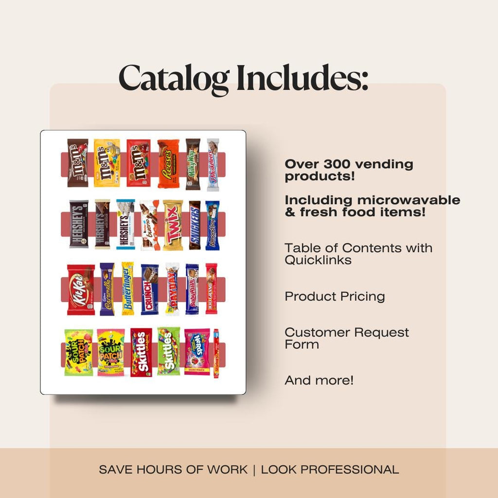 Vending Machine Product Catalog Template | Editable Canva Design (Digital Download)