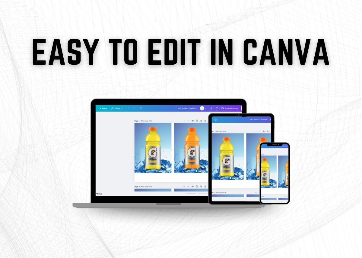 Big Button Vending Machine Drink Labels: 120 HVV Designs (PDF Download)