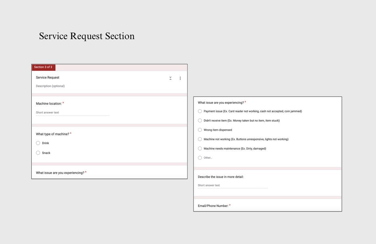 Editable Vending Machine Google Form: Product Request & Service Inquiry (Digital Download)