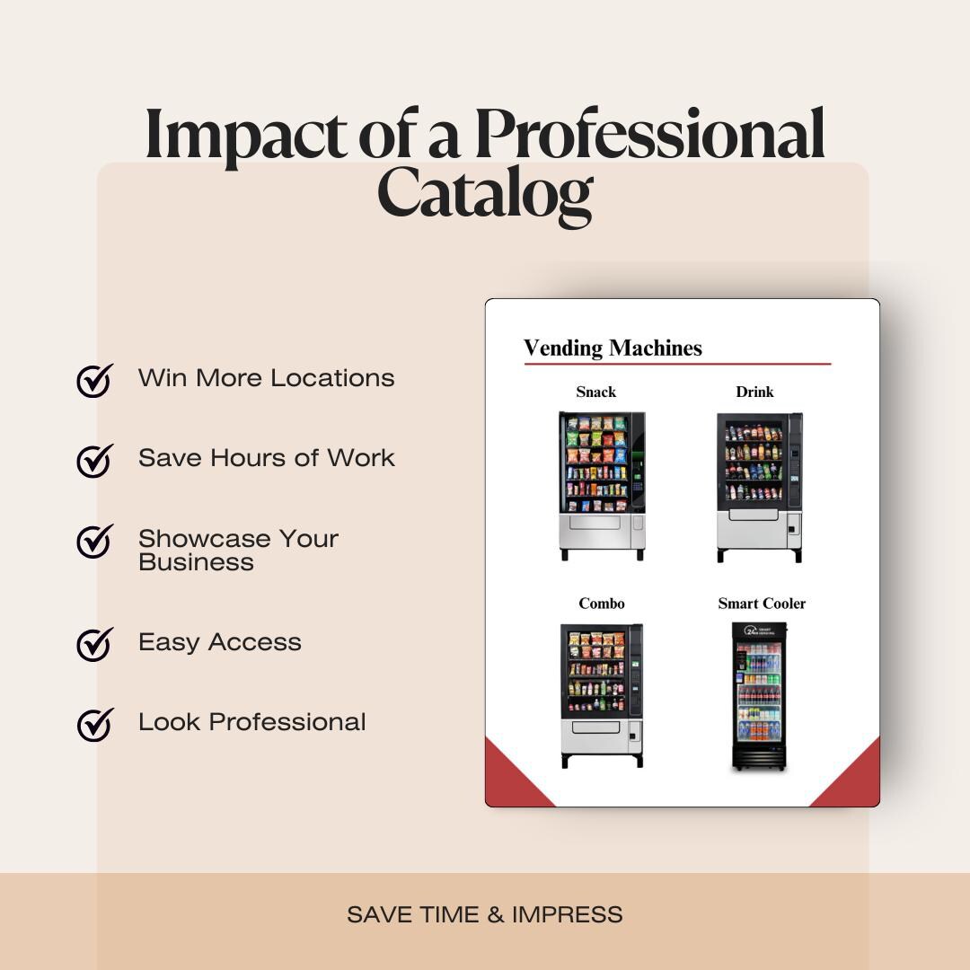 Vending Machine Product Catalog Template | Editable Canva Design (Digital Download)