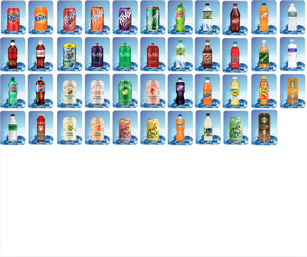 Big Button Vending Machine Drink Labels: 120 HVV Designs (PDF Download)