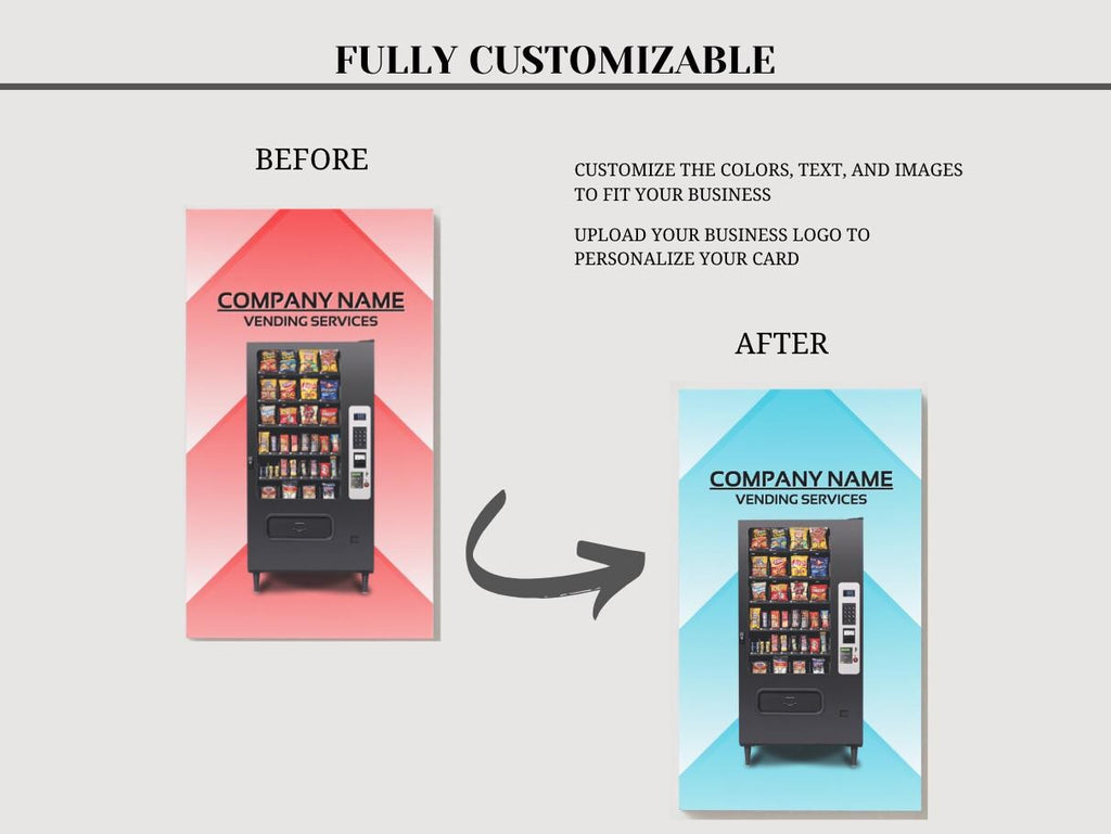 Vending Machine Business Card Template: Customizable Canva Design (Digital Download)