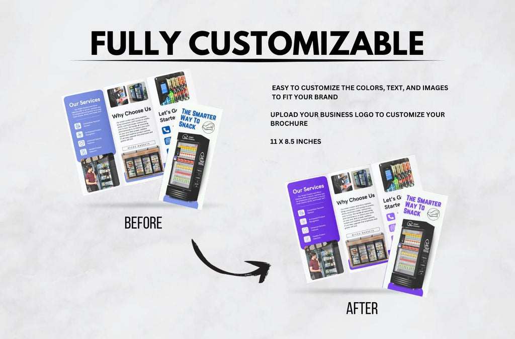 Smart Cooler Brochure Template: Customizable Vending Business Marketing (Digital Download)
