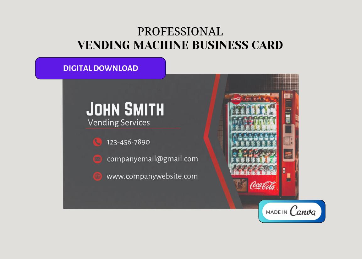 Vending Machine Business Card Template: Customizable Canva Design (Digital Download)