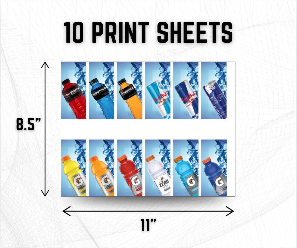 Vending Machine Labels: 120+ Snack & Drink Stickers (PDF Download, 3.6x1.6")