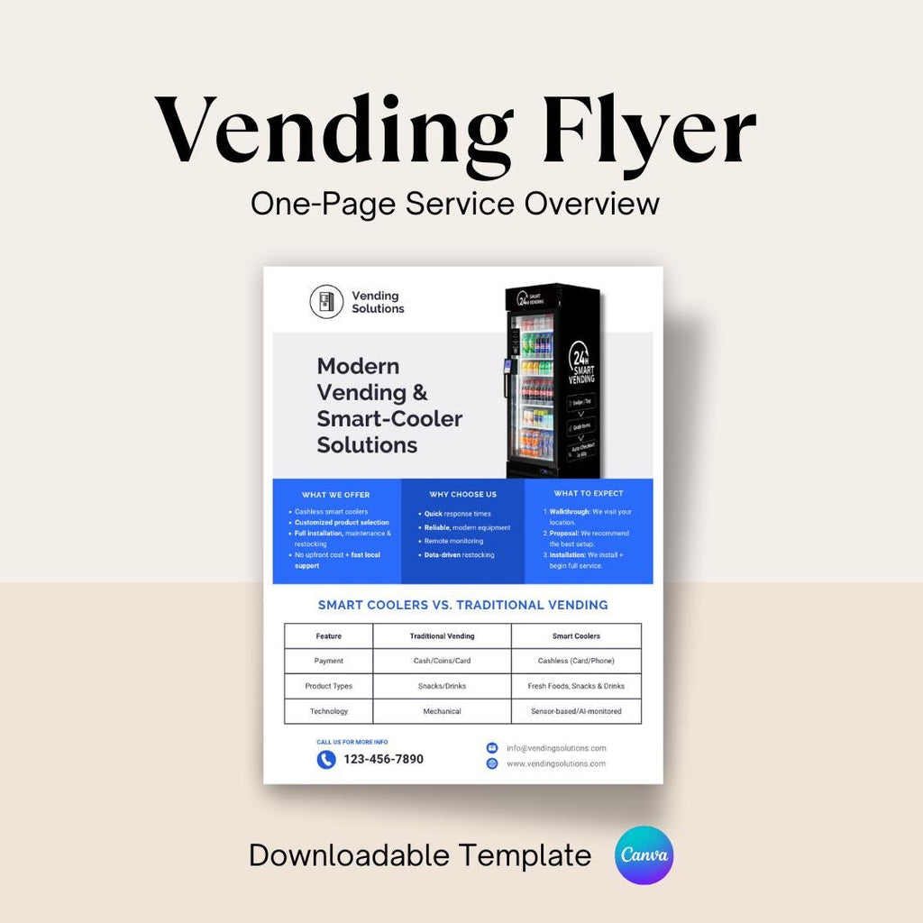 Vending Service Flyer | One-Page Overview (Digital Download)