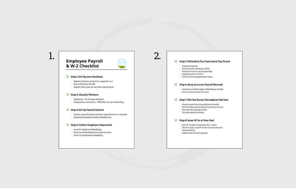 Employee Payroll & W-2 Checklist: Small Business HR (Editable Canva Template)