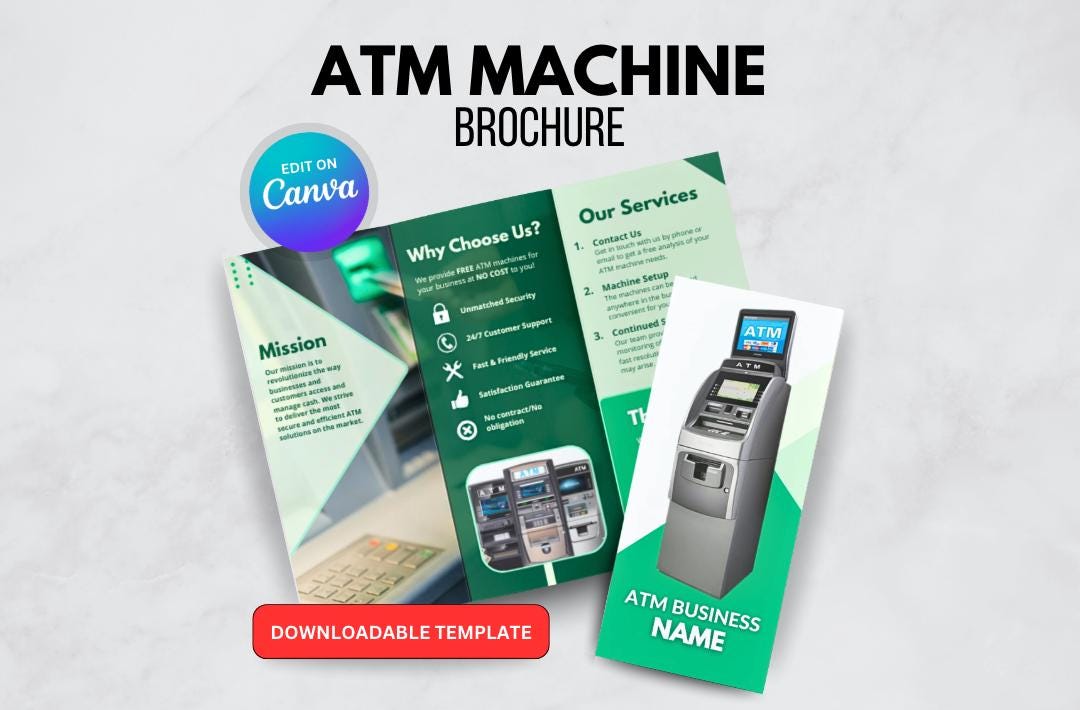 ATM Business Brochure Template: Editable Canva Flyer (Digital Download)