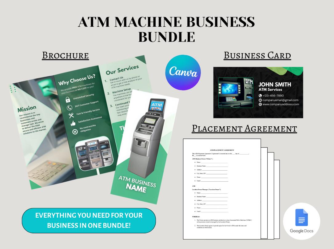 ATM Business Bundle: Canva Brochure, Business Card & Placement Agreement (Digital Download)