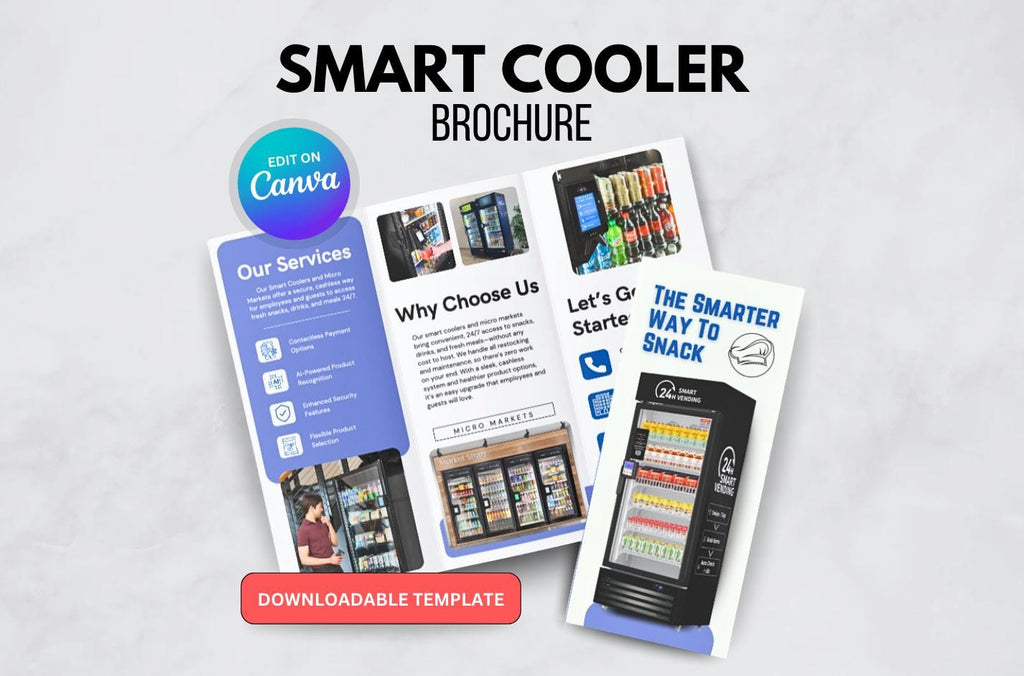 Smart Cooler Brochure Template: Customizable Vending Business Marketing (Digital Download)
