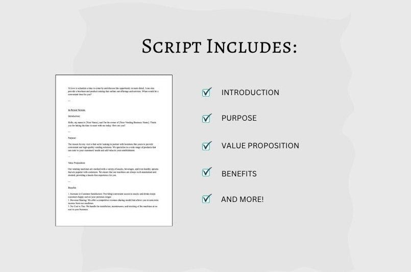 Vending Machine Business Bundle: Brochure, Catalog, Pitch Script (Digital Download)