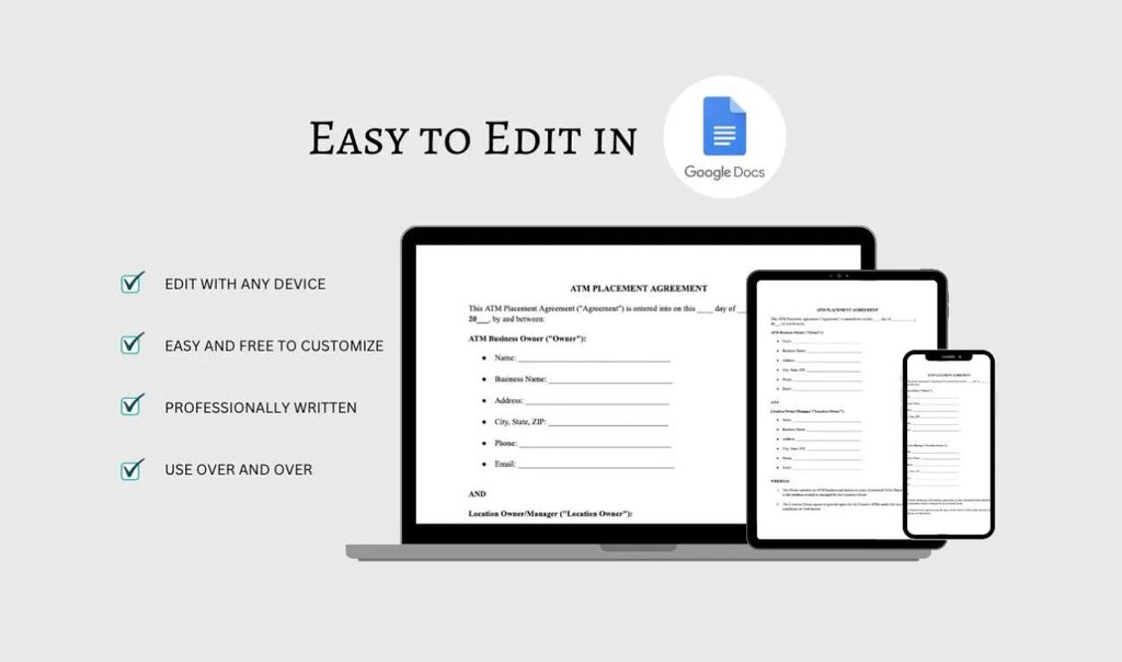 ATM Business Bundle: Canva Brochure, Business Card & Placement Agreement (Digital Download)