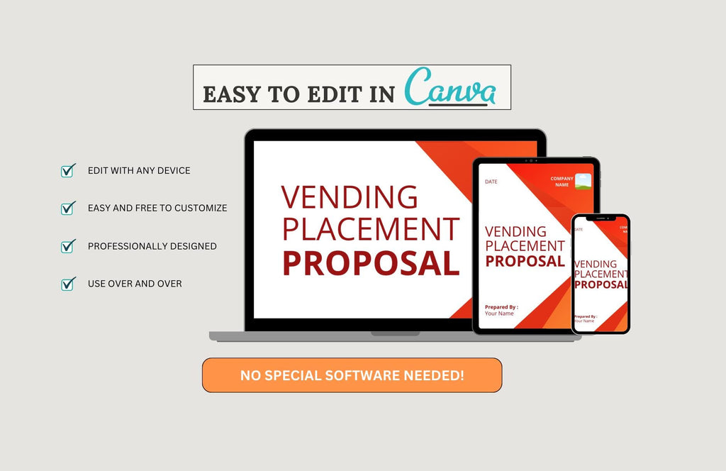 Vending Machine Placement Proposal Template: Editable Business Pitch (Canva, PDF Download)
