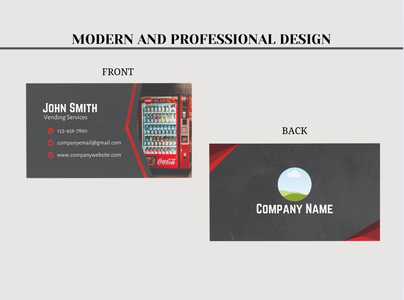 Vending Machine Business Card Template: Customizable Canva Design (Digital Download)
