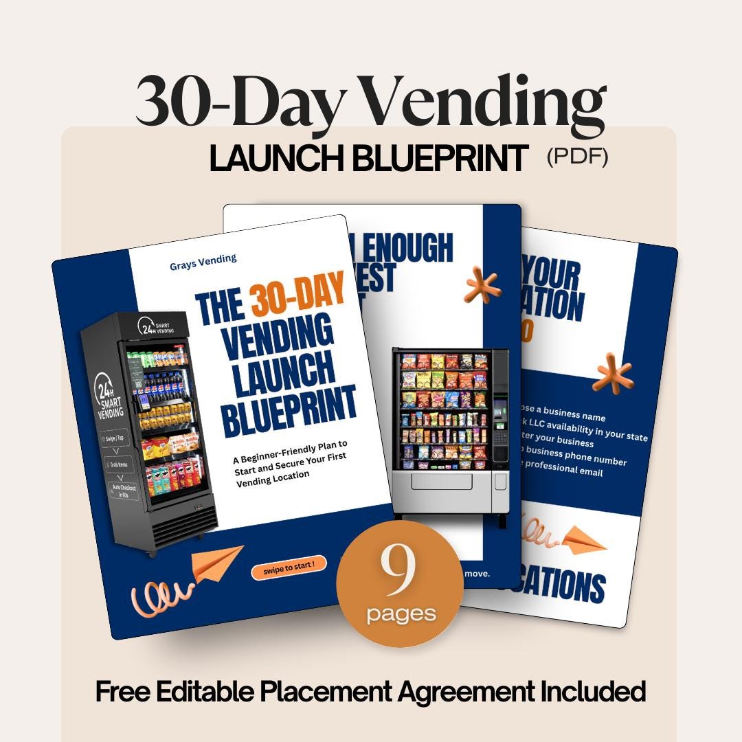 30-Day Vending Business Blueprint | Placement Agreement Template (PDF Guide)
