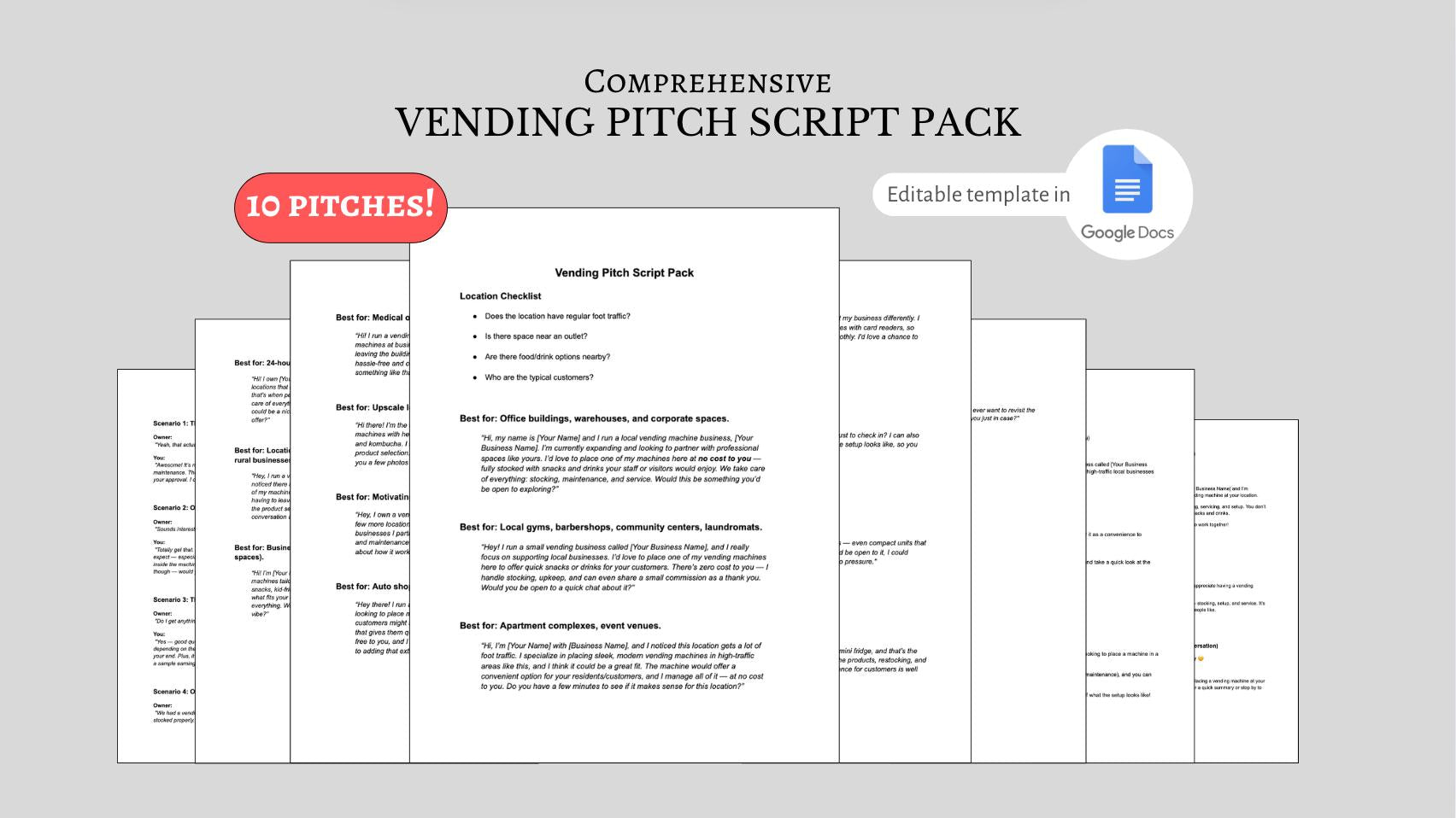 Vending Machine Pitch Kit: Sales Scripts & Email Templates (PDF)
