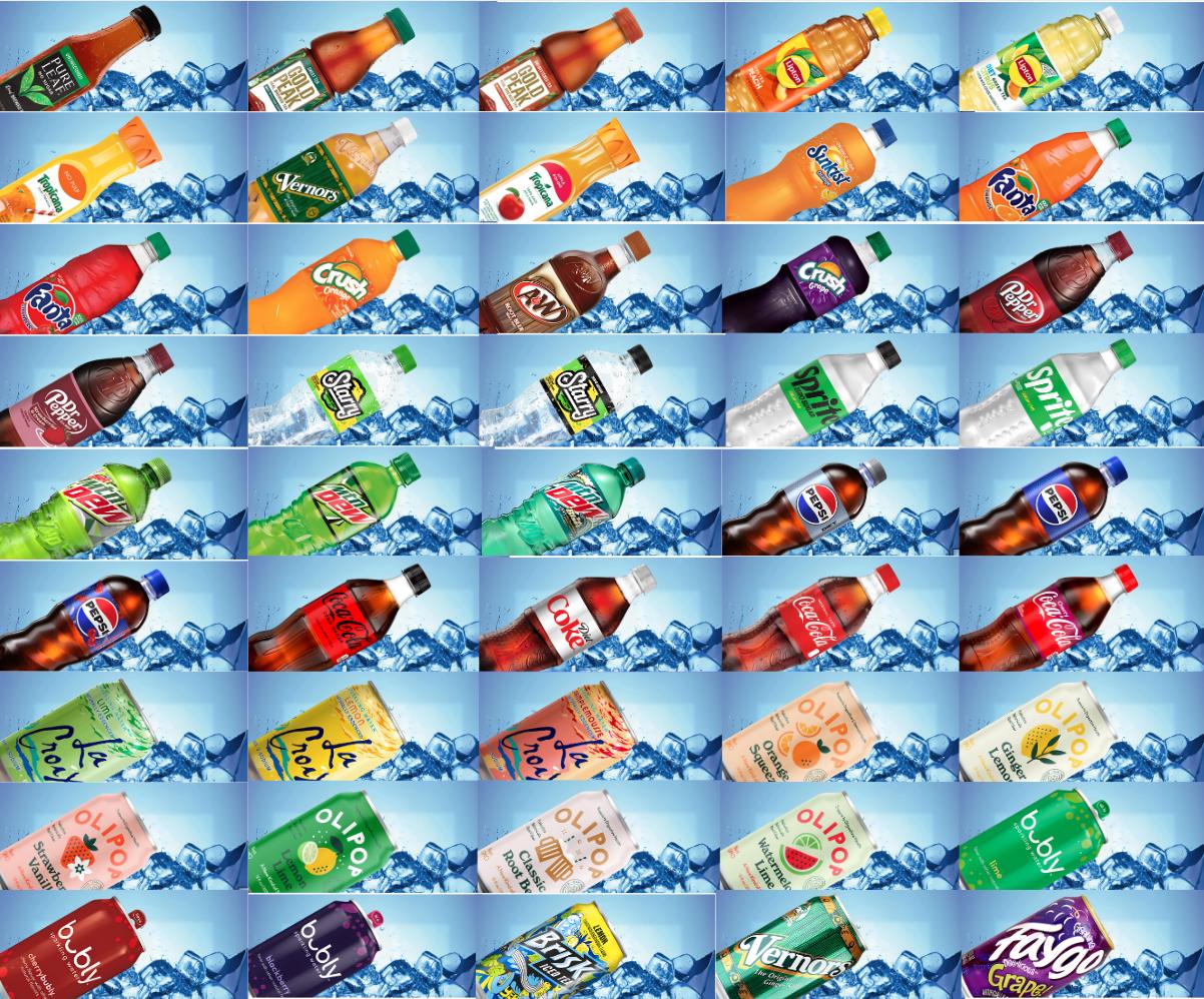 Vending Machine Labels: 120+ Snack & Drink Stickers (PDF Download, 3.6x1.6")