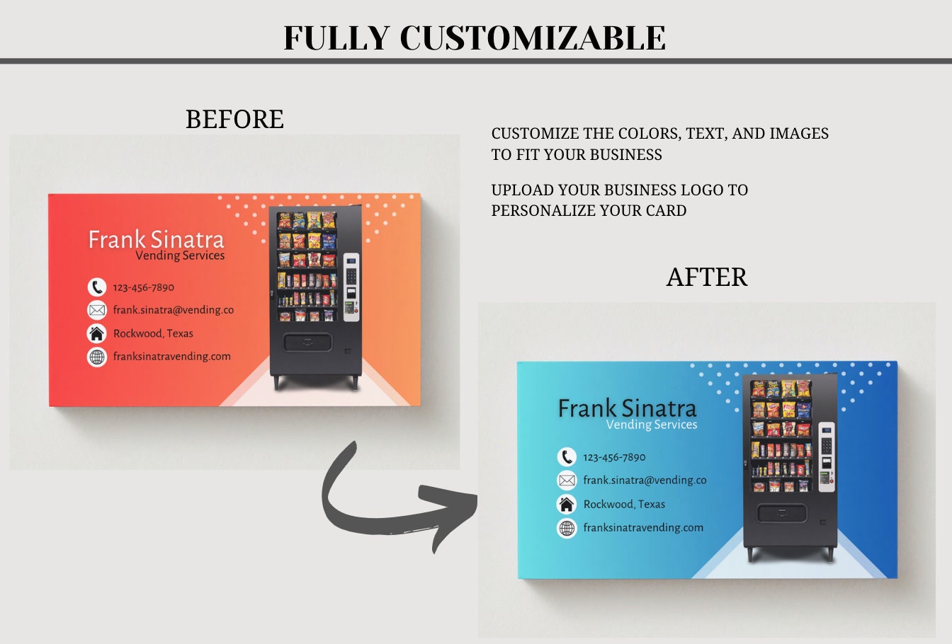 Vending Machine Business Card Template: Customizable Canva Design (Digital Download)