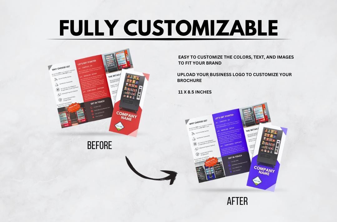Vending Machine Business Brochure Template: Customizable Canva Flyer (Digital Download)