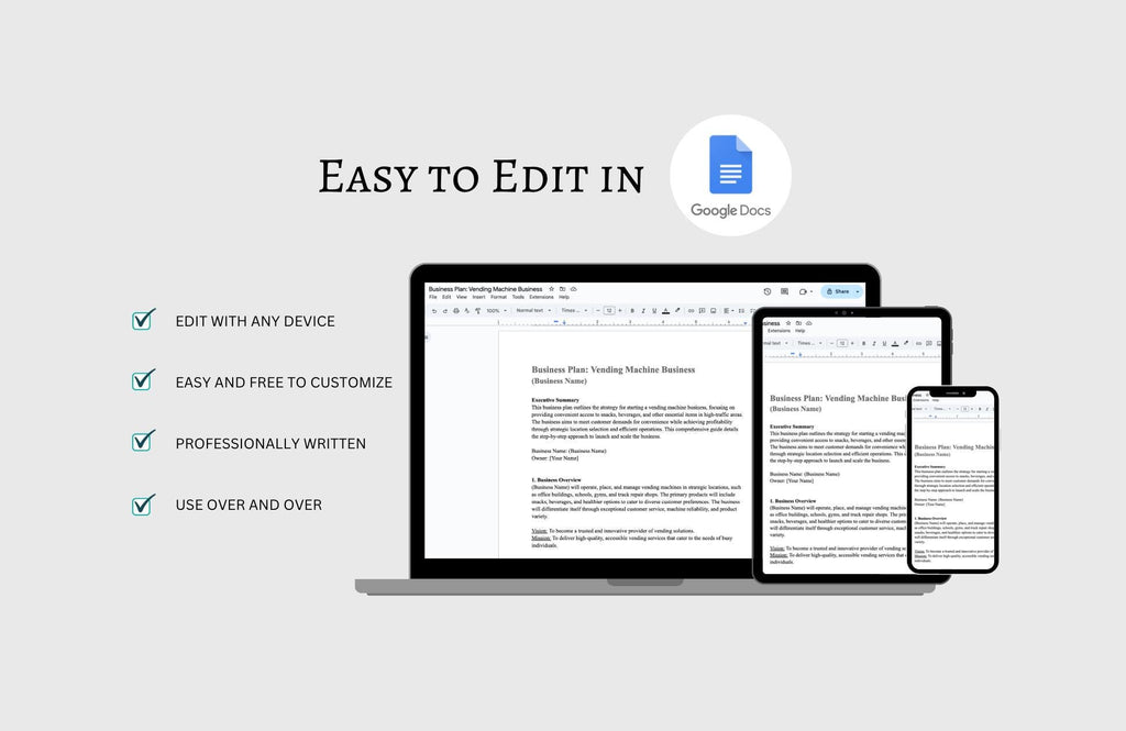 Vending Machine Business Plan Template: Startup Guide (PDF)