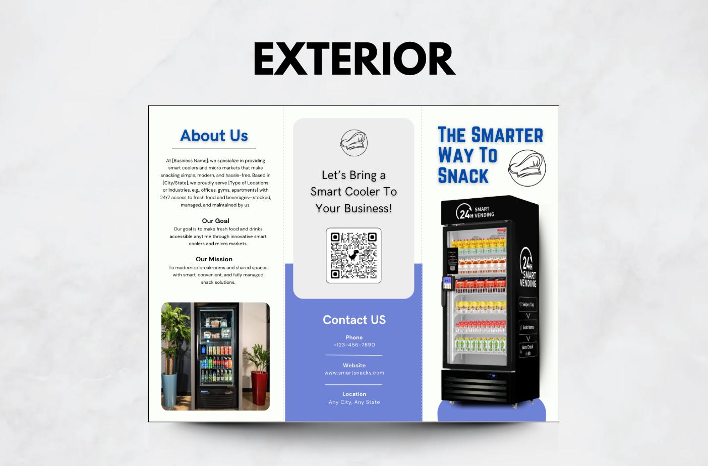 Smart Cooler Brochure Template: Customizable Vending Business Marketing (Digital Download)