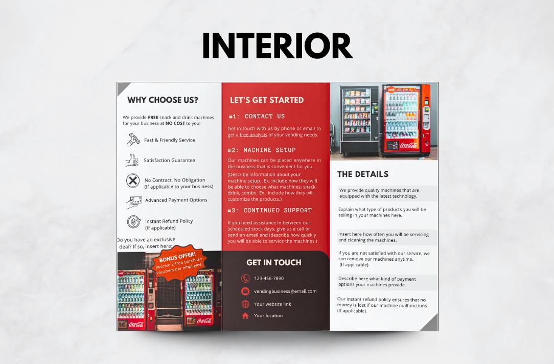 Vending Machine Business Brochure Template: Customizable Canva Flyer (Digital Download)