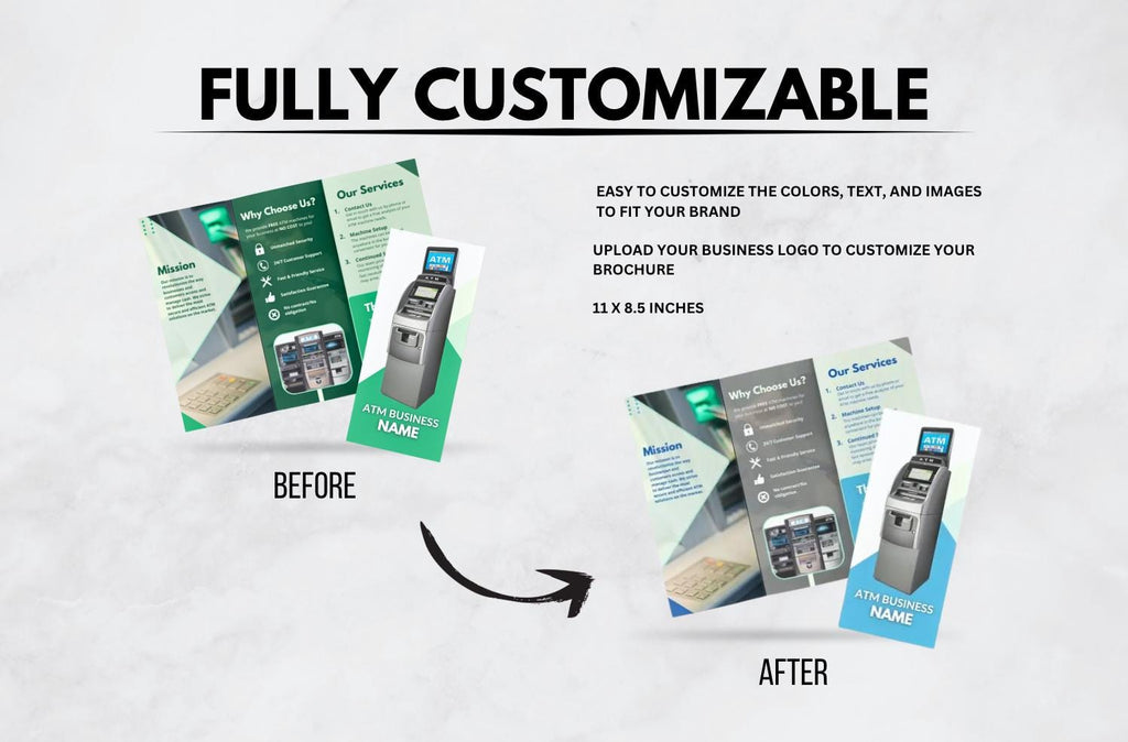 ATM Business Brochure Template: Editable Canva Flyer (Digital Download)
