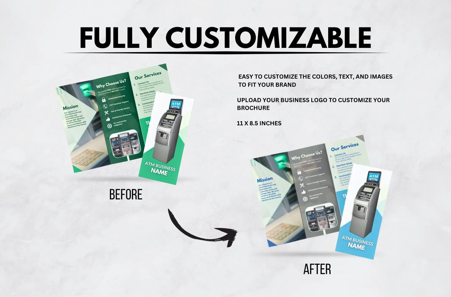 ATM Business Brochure Template: Editable Canva Flyer (Digital Download)