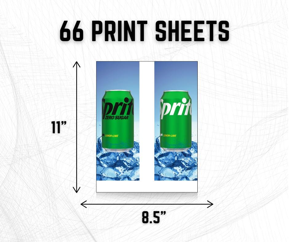Royal Vendors Vending Machine Drink Labels: 120 Chameleon-Style Designs (PDF Download)