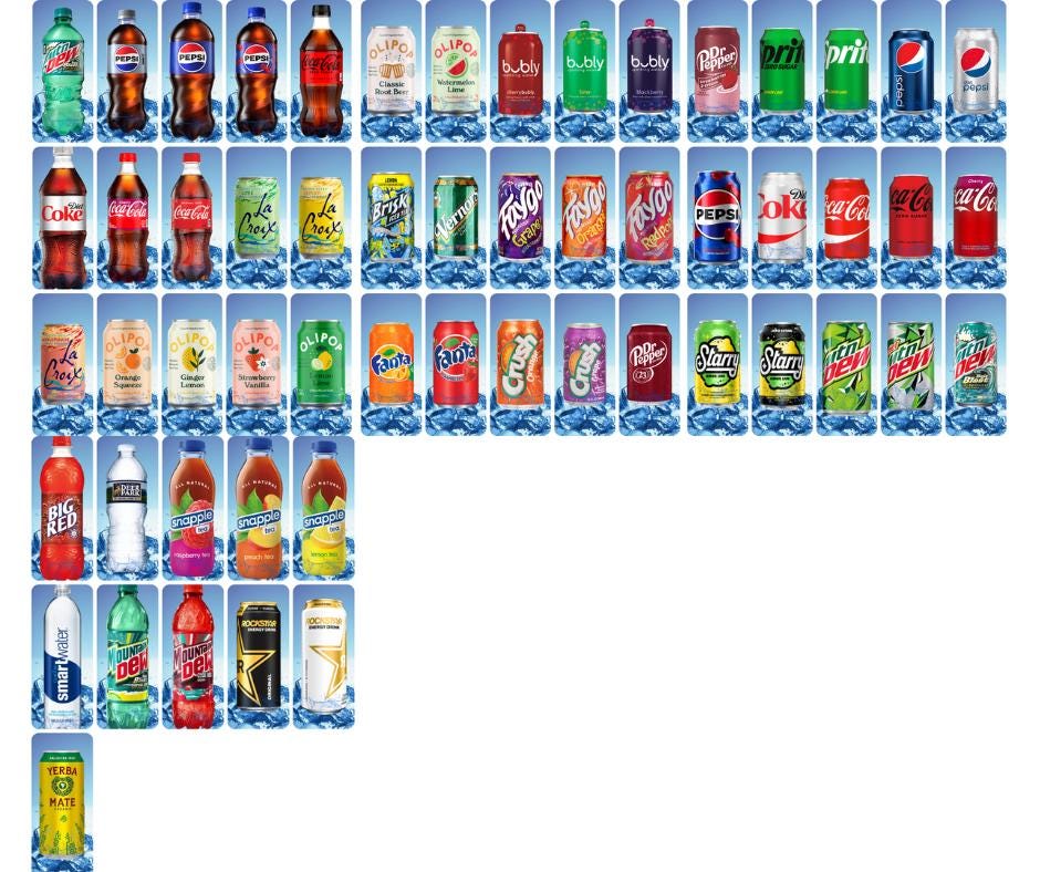 Royal Vendors Vending Machine Drink Labels: 120 Chameleon-Style Designs (PDF Download)